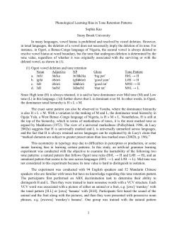 Phonological Learning Bias in Tone Retention Patterns Sophia Kao