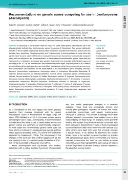 AR TICLE recommendations on generic names competing for use in