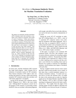 A Maximum Similarity Metric for Machine Translation Evaluation