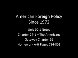 American Foreign Policy Since 1972
