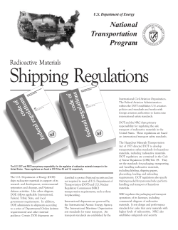 Radioactive Materials Shipping Regulations