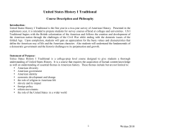 United States History I Traditional