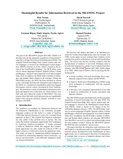Meaningful Results for Information Retrieval in the MEANING Project