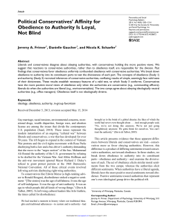 Political Conservatives` Affinity for Obedience to Authority Is Loyal