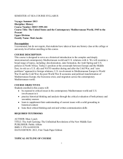 SEMESTER AT SEA COURSE SYLLABUS