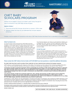 CHET BABy SCHOLArS PrOgrAm