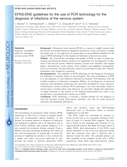 EFNS guideline PCR diagnosis of infectious diseases CNS