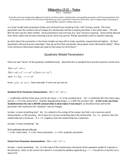 Objective [3.2] &ndash; Notes Quadratic Model Parameters
