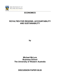 Royalties for Regions: Accountability and Sustainability