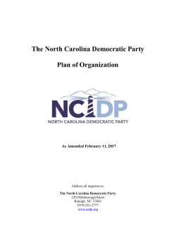 The North Carolina Democratic Party Plan of Organization