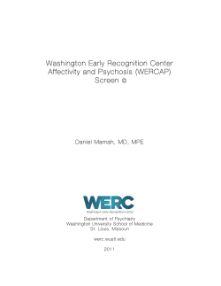(WERCAP) Screen - Washington Early Recognition Center (WERC)