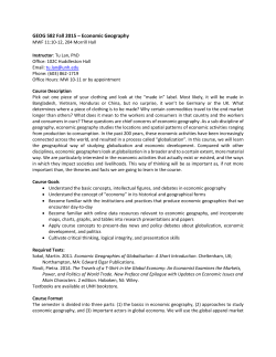 GEOG 582 Fall 2015 – Economic Geography