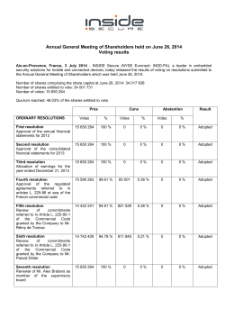 Annual General Meeting of Shareholders 2014