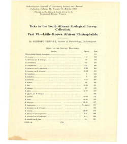 Ticks in the South African Zoological Survey Collection. Part VI.