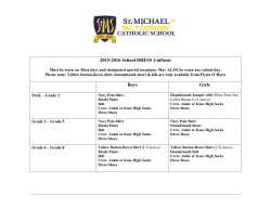 2015-2016 School DRESS Uniform Boys Girls