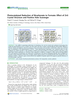 Photocatalyzed Reduction of Bicarbonate to Formate: Effect of ZnS