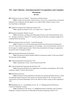 M.C. Smit Collection - Interdepartmental Correspondence and