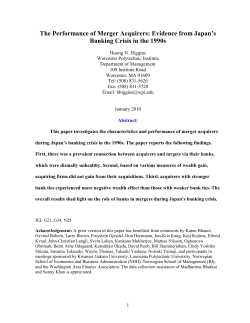 The Performance of Merger Acquirers: Evidence from Japan`s