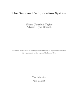 The Samoan Reduplication System - Yale Linguistics