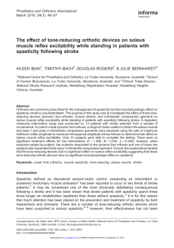 The effect of tone-reducing orthotic devices on soleus muscle reflex