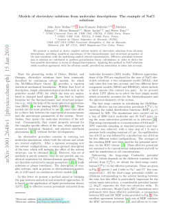 Models of electrolyte solutions from molecular