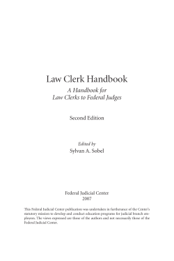 Law Clerk Handbook: A Handbook for Law Clerks to Federal Judges