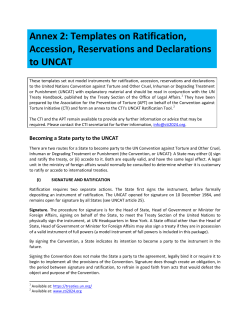 Annex 2: Templates on Ratification, Accession, Reservations and
