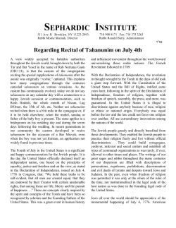 Regarding Recital of Tahanunim on July 4th