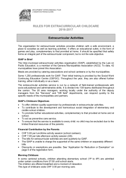 RULES FOR EXTRACURRICULAR CHILDCARE 2016