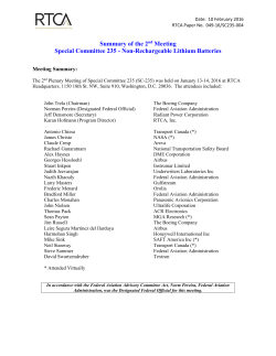 Summary of the 2nd Meeting Special Committee 235 - Non