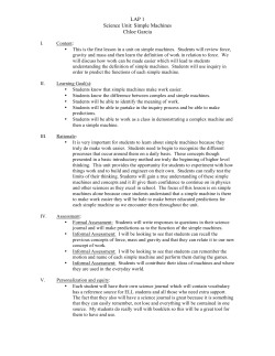 LAP 1 Science Unit: Simple Machines Chloe Garcia