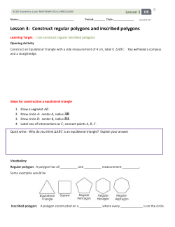 Lesson 3: Construct regular polygons and inscribed polygons