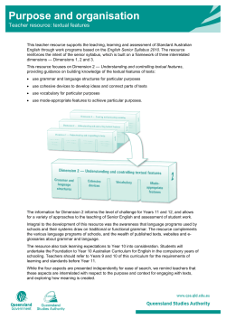 Purpose and organisation: Textual features