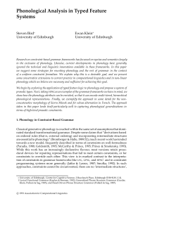 Phonological Analysis in Typed Feature Systems