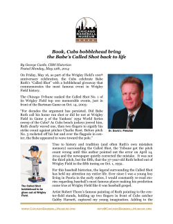Book, Cubs bobblehead bring the Babe`s Called Shot back to life