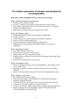 The relative importance of nitrogen and phosphorus in eutrophication