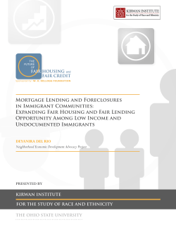 Mortgage Lending and Foreclosures in Immigrant