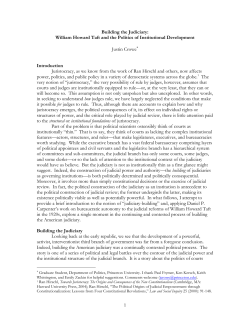 Building the Judiciary: William Howard Taft and the Politics of