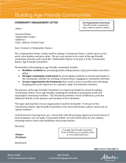 Age-Friendly Community Engagement Letter