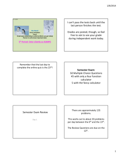 Semester Exam Review days