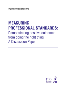 measuring professional standards