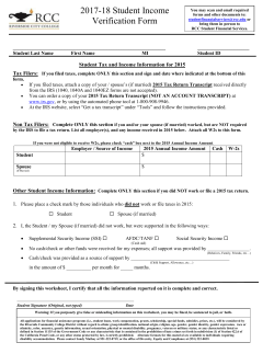 2017-18 Student Income Verification Form