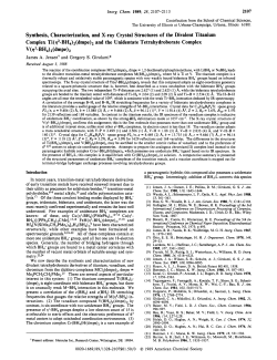 Synthesis, Characterization, and X-ray Crystal Structures of the