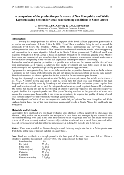Productive performance of New Hampshire and White Plymouth