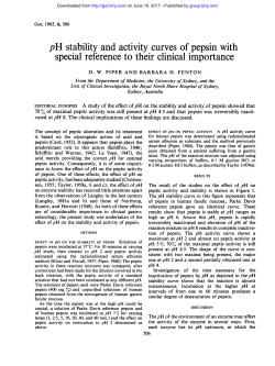 pH stability and activity curves of pepsin with special reference