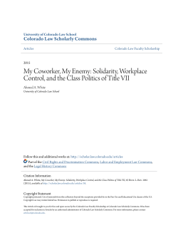 My Coworker, My Enemy: Solidarity, Workplace Control, and the