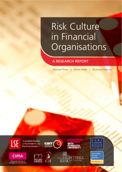 Risk Culture in Financial Organisations