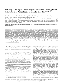 Salinity Is an Agent of Divergent Selection Driving