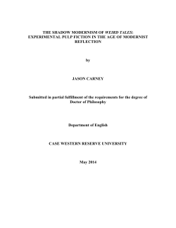 THE SHADOW MODERNISM OF WEIRD TALES