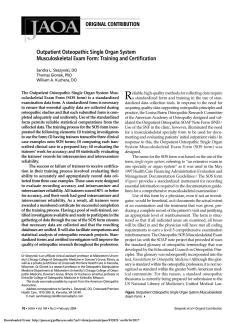 Outpatient Osteopathic Single Organ System Musculoskeletal Exam